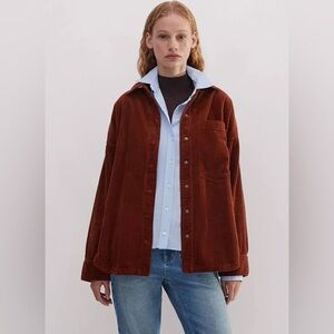 ME+EM Rust Oversized Corduroy Shirt Jacket Shacket Conker Women’s Size XS